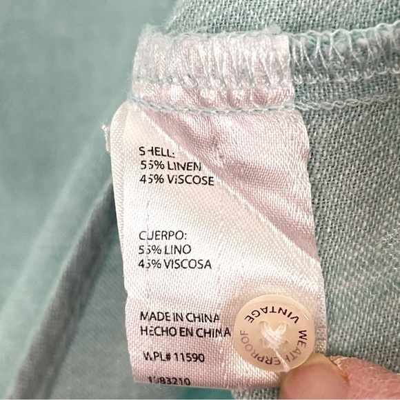 Weatherproof Vintage Washable Linen Lt. Green Women’s Blouse Size Large - Picture 7 of 11